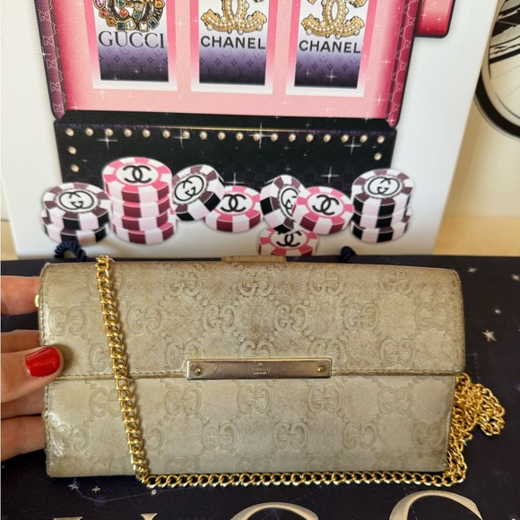 GUCCI GG Guccissima Leather Long Wallet with Chain - Picture 3 of 16